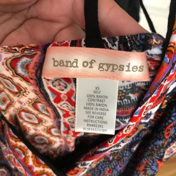 Band  of Gypsies  size XS mini dress cover up up adjustable straps like new - Picture 5 of 8